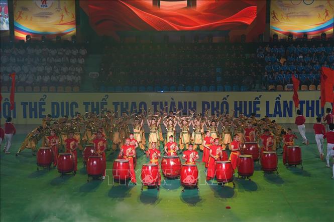 Khai mạc Đại hội Thể dục Thể thao thành phố Huế lần thứ X - năm 2026. Ảnh: Mai Trang- TTXVN 