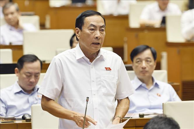 Đại biểu Quốc hội tỉnh Đồng Tháp Phạm Văn Hoà phát biểu. Ảnh: Doãn Tấn - TTXVN