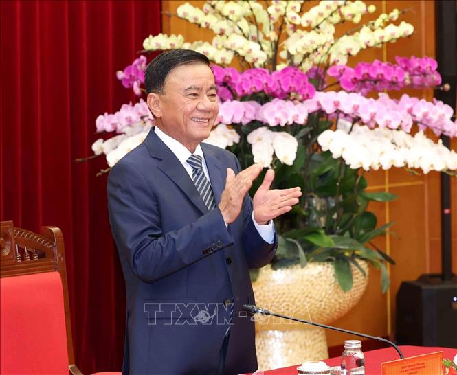 Thường trực Ban Bí thư Trần Cẩm Tú tại buổi tiếp. Ảnh: Phương Hoa - TTXVN