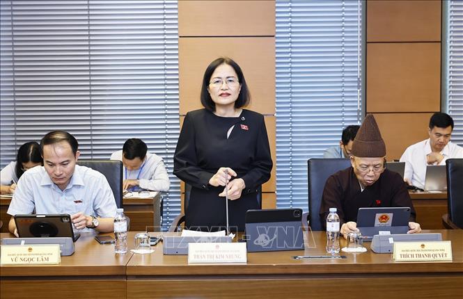 Đại biểu Quốc hội TP Quảng Ninh Trần Thị Kim Nhung phát biểu. Ảnh: Doãn Tấn - TTXVN