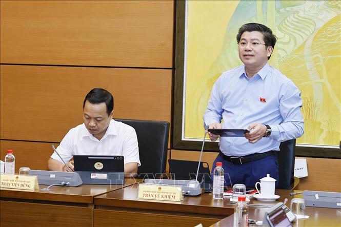 Đại biểu Quốc hội tỉnh Quảng Trị Trần Vũ Khiêm phát biểu. Ảnh: Doãn Tấn - TTXVN