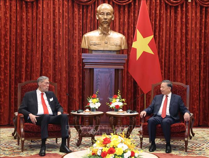 Tổng Bí thư, Chủ tịch nước Tô Lâm tiếp đồng chí Miguel Mejia, Tổng Bí thư Đảng Phong trào Cánh tả Thống nhất (MIU) Cộng hòa Dominica. Ảnh: Thống Nhất – TTXVN