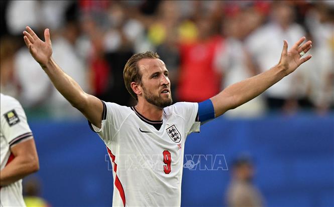Đội trưởng tuyển Anh Harry Kane ăn mừng sau khi đội nhà giành chiến thắng trong trận tứ kết gặp Na Uy tại World Cup 2026, diễn ra trên sân vận động Miami, Mỹ, ngày 11/7/2026. Ảnh: THX/TTXVN phát