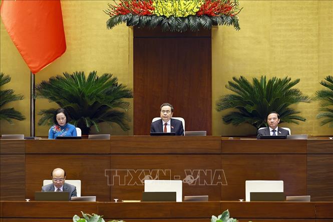 Chủ tịch Quốc hội Trần Thanh Mẫn chủ trì phiên họp. Ảnh: Doãn Tấn - TTXVN