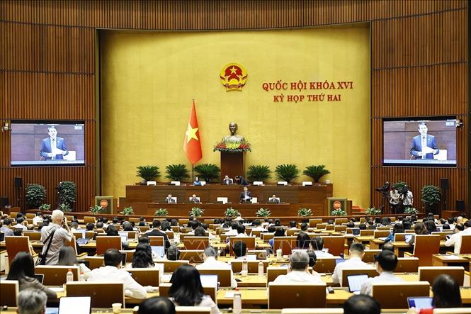 Bộ trưởng Bộ Công an Lương Tam Quang phát biểu giải trình, làm rõ một số vấn đề đại biểu Quốc hội nêu. Ảnh: Doãn Tấn – TTXVN