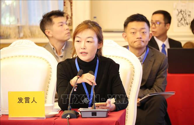 Đại diện doanh nghiệp Trung Quốc phát biểu thảo luận tại Tọa đàm. Ảnh: Công Tuyên - PV TTXVN tại Trung Quốc