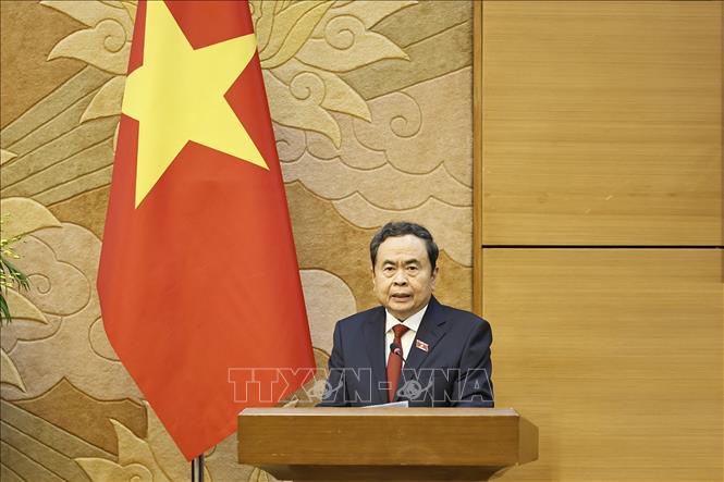 Chủ tịch Quốc hội Trần Thanh Mẫn phát biểu. Ảnh: Doãn Tấn – TTXVN