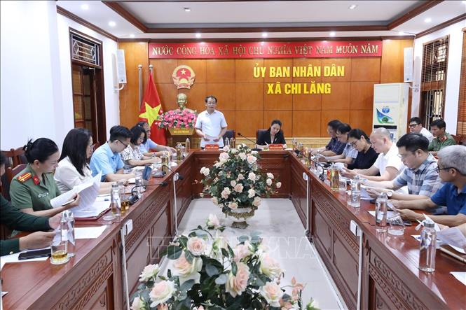 Giám đốc Sở Văn hóa, Thể thao và Du lịch tỉnh Lạng Sơn Phạm Đức Huân phát biểu tại buổi làm việc với các đơn vị liên quan. Ảnh: Anh Tuấn – TTXVN