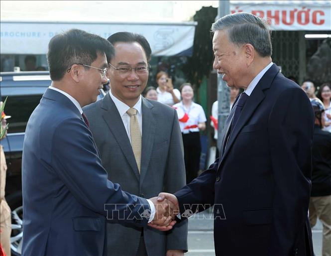 Tổng Bí thư, Chủ tịch nước Tô Lâm đến dự Lễ kỷ niệm 50 năm thành lập Đại học Kinh tế Thành phố Hồ Chí Minh. Ảnh: Thống Nhất – TTXVN