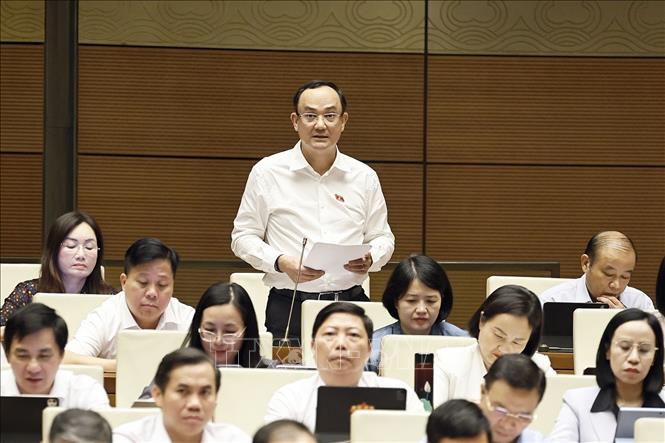 Đại biểu Quốc hội thành phố Hải Phòng Nguyễn Ngọc Sơn phát biểu. Ảnh: Doãn Tấn - TTXVN