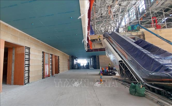 Trung tâm Hội nghị và Triển lãm APEC đang giai đoạn thi công. Ảnh: TTXVN phát