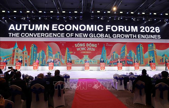 Trong khuôn khổ Diễn đàn, Thành phố Hồ Chí Minh ra mắt nền tảng số phục vụ Chương trình Tổng kích cầu cuối năm 2026 - Tết Nguyên đán 2027. Ảnh: Xuân Khu-TTXVN 
