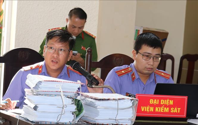 Đại diện Viện Kiểm sát tại phiên tòa. Ảnh: Hữu Chí - TTXVN