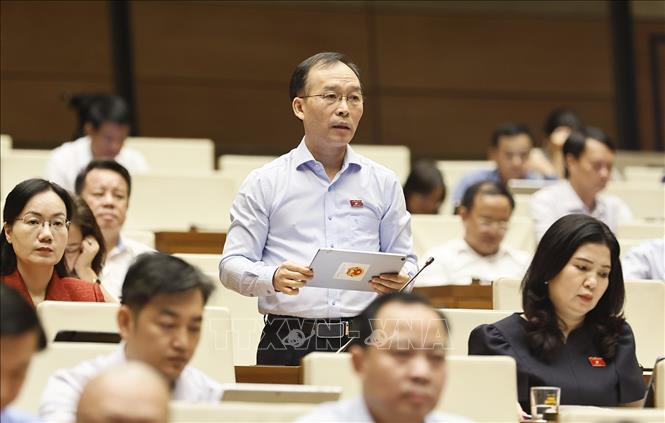 Đại biểu Quốc hội TP Bắc Ninh Trần Văn Tuấn phát biểu. Ảnh: Doãn Tấn - TTXVN