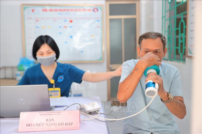 Khu vực đo chức năng hô hấp trong chương trình khám sàng lọc bệnh lao cho người dân xã An Phú (Thành phố Hải Phòng) tháng 10/2026. Ảnh: Minh Quyết – TTXVN