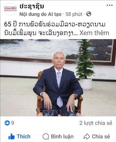 Bài đăng trên trang Facebock chính thức của tờ Pasaxon. Ảnh: TTXVN phát