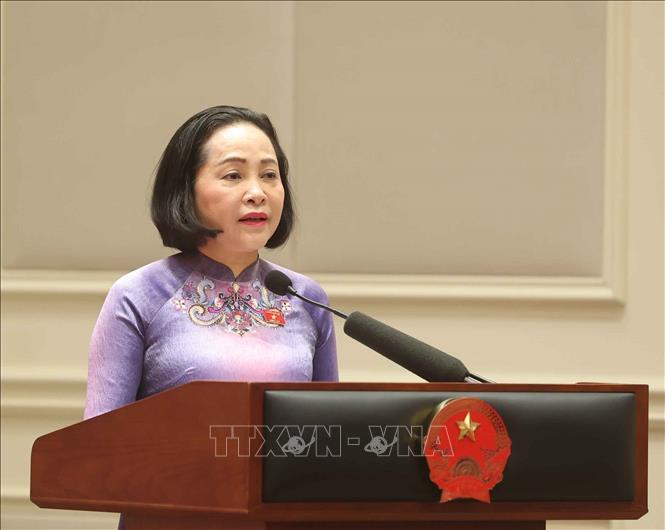 Nguyen Thi Thanh, member of the Party Central Committee, NA Vice President and President of the Group of Female Deputies to the 16th NA. VNA Photo: Thống Nhất