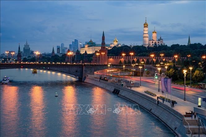 Toàn cảnh Điện Kremlin và sông Moskva tại thủ đô Moskva, Nga. Ảnh: THX/TTXVN phát