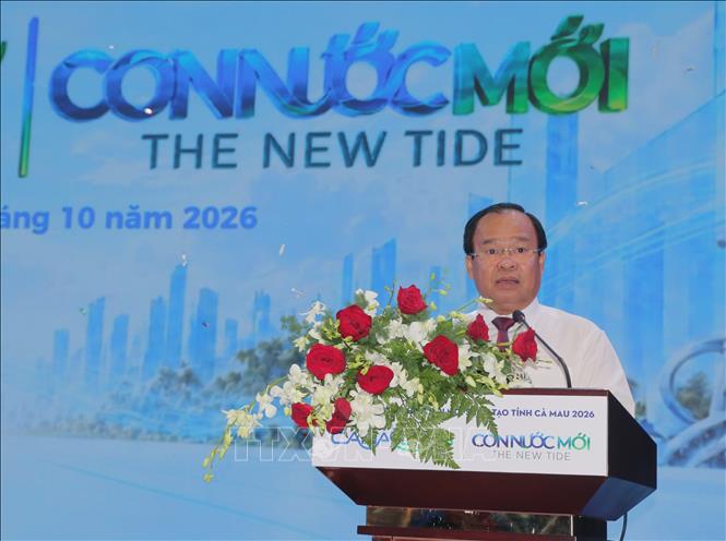 Ông Nguyễn Minh Luân, Phó Chủ tịch UBND tỉnh Cà Mau, phát biểu tại Ngày hội. Ảnh: Tuấn Kiệt – TTXVN