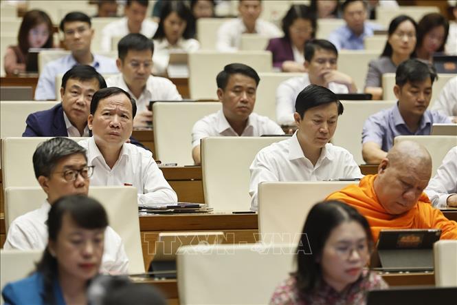 Đại biểu Quốc hội dự phiên họp. Ảnh: Doãn Tấn - TTXVN