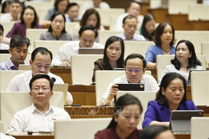 Đại biểu Quốc hội dự phiên họp. Ảnh: Doãn Tấn - TTXVN