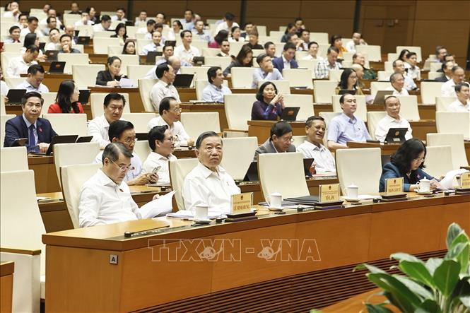 Tổng Bí thư, Chủ tịch nước Tô Lâm và đại biểu dự phiên họp. Ảnh: Doãn Tấn - TTXVN