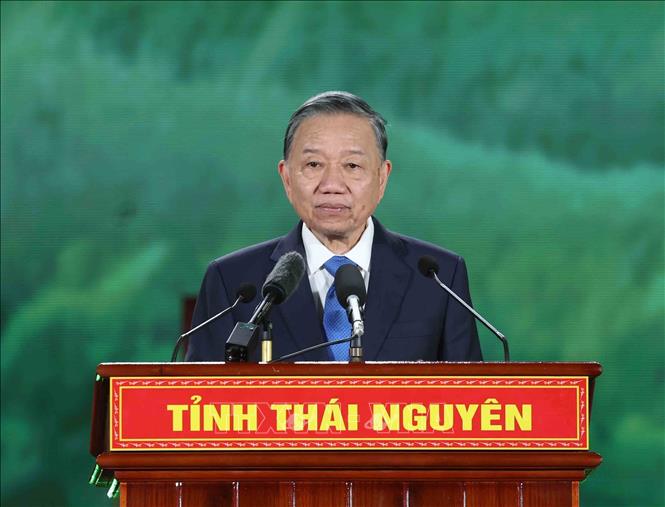 Tổng Bí thư, Chủ tịch nước Tô Lâm phát biểu tại Lễ kỷ niệm. Ảnh: Thống Nhất – TTXVN
