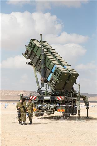 (Tư liệu) Hệ thống phòng thủ tên lửa Patriot tại căn cứ không quân Uvda, Israel. Ảnh: THX/TTXVN phát