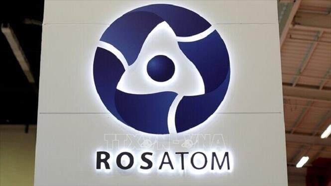Biểu tượng Tập đoàn Rosatom của Nga. Ảnh: IRNA/TTXVN phát