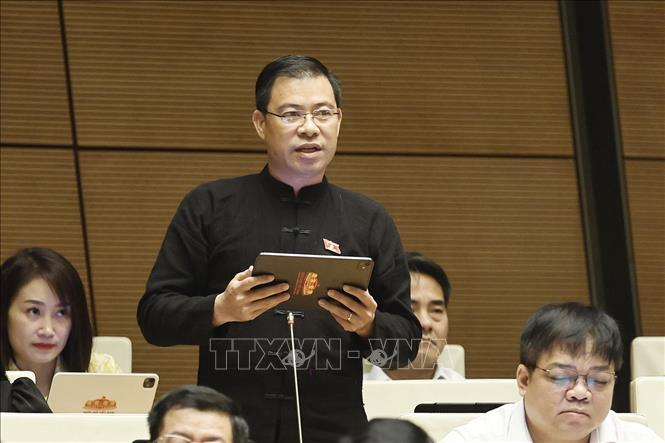 Đại biểu Quốc hội tỉnh Sơn La Lò Văn Thọ phát biểu. Ảnh: Doãn Tấn - TTXVN