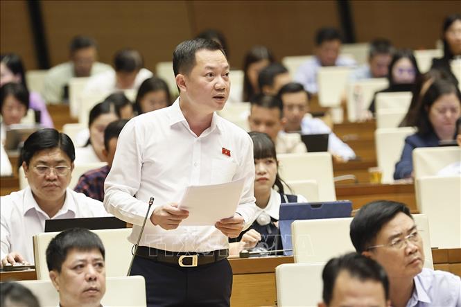 Đại biểu Quốc hội thành phố Đồng Nai Trịnh Xuân An phát biểu. Ảnh: Doãn Tấn - TTXVN