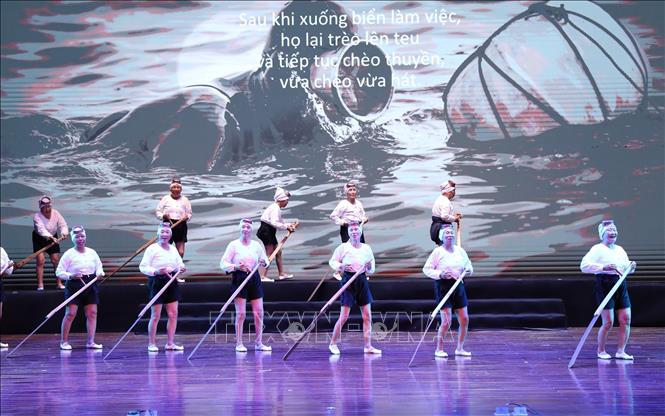 Một tiết mục nghệ thuật đặc sắc giới thiệu văn hóa Jeju tại chương trình. Ảnh: Đức Phương - TTXVN