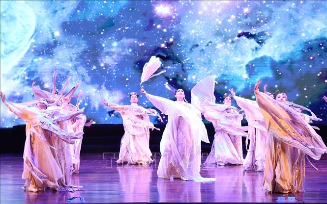 Một tiết mục nghệ thuật đặc sắc giới thiệu văn hóa Jeju tại chương trình. Ảnh: Đức Phương - TTXVN
